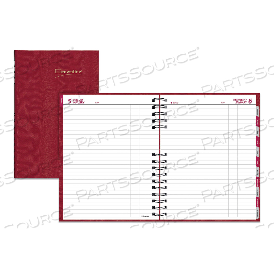 DAILY PLANNER 8 X 10 RED by Brownline