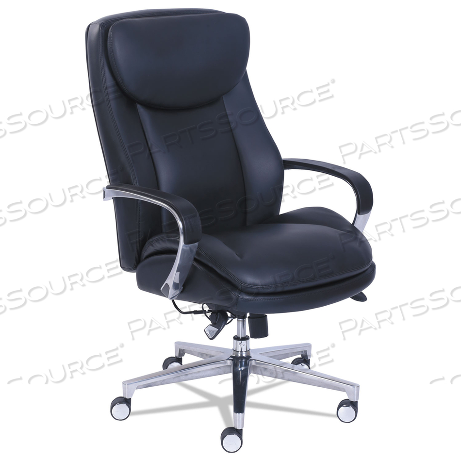 COMMERCIAL 2000 HIGH-BACK EXECUTIVE CHAIR, DYNAMIC LUMBAR SUPPORT, SUPPORTS 300LB, 20" TO 23" SEAT HEIGHT, BLACK, SILVER BASE by La-Z Boy