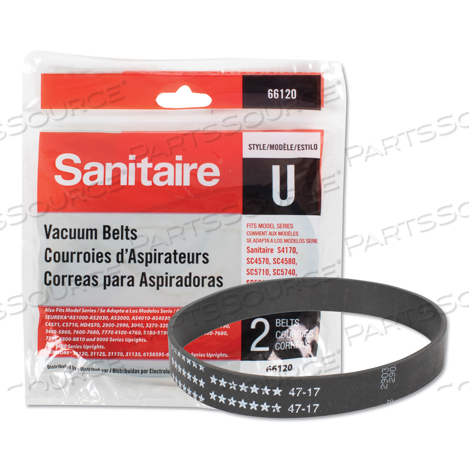 REPLACEMENT BELT FOR UPRIGHT VACUUM CLEANER, FLAT U STYLE by Sanitaire REPLACEMENT BELT FOR UPRIGHT VACUUM CLEANER, FLAT U STYLE by Sanitaire