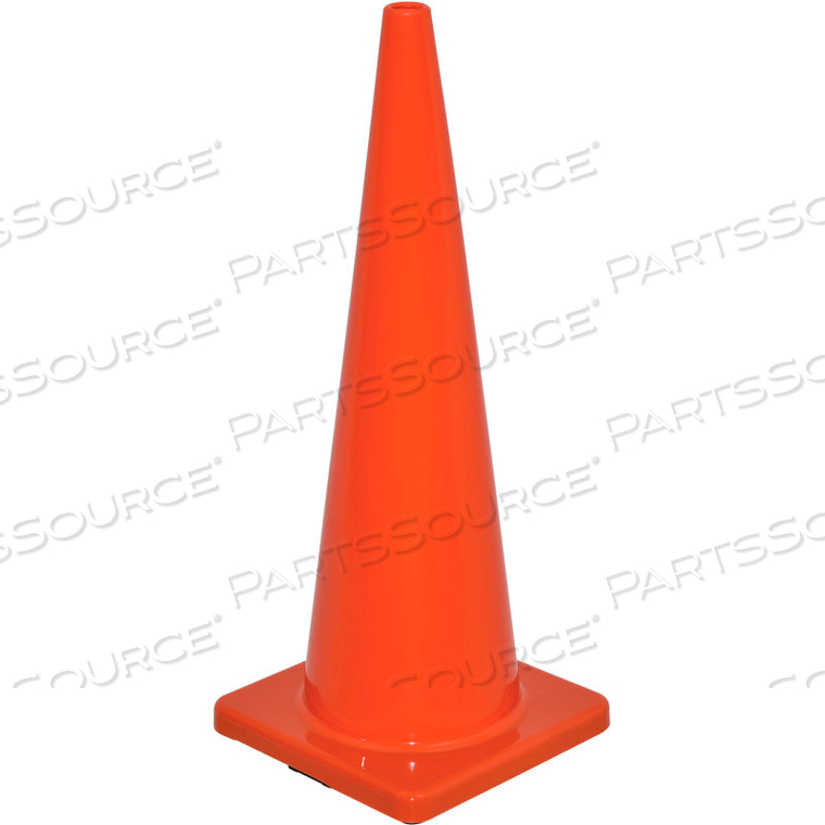 36" TRAFFIC CONE, NON-REFLECTIVE, SOLID ORANGE BASE, 10 LBS by Jinyun Granchess Rubber & Plastics Co.Lt