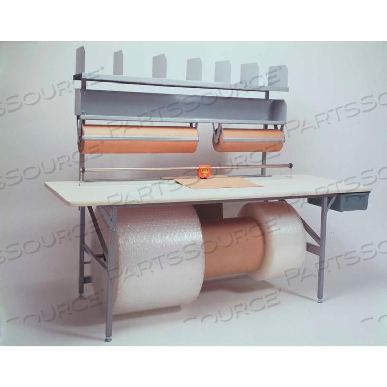 DELUXE PACKING TABLE, PLASTIC LAMINATE SQUARE EDGE - 96 X 36 by Bulman Products Inc DELUXE PACKING TABLE, PLASTIC LAMINATE SQUARE EDGE - 96 X 36 by Bulman Products Inc