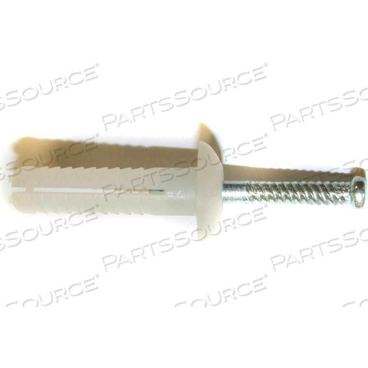 NYLON NAIL ANCHOR - 1/4" X 2" - MUSHROOM HEAD - PLAIN FINISH - PKG OF 100 by Brighton Best
