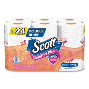 COMFORTPLUS TOILET PAPER, DOUBLE ROLL, BATH TISSUE, SEPTIC SAFE, 1-PLY, WHITE, 231 SHEETS/ROLL, 12 ROLLS/PACK, 4 PACKS/CARTON by Scott