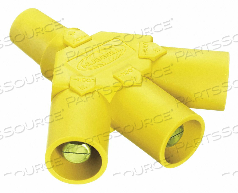 TRIPLE CONNECTOR 600VAC/250VDC YLW by Hubbell Power Systems TRIPLE CONNECTOR 600VAC/250VDC YLW by Hubbell Power Systems