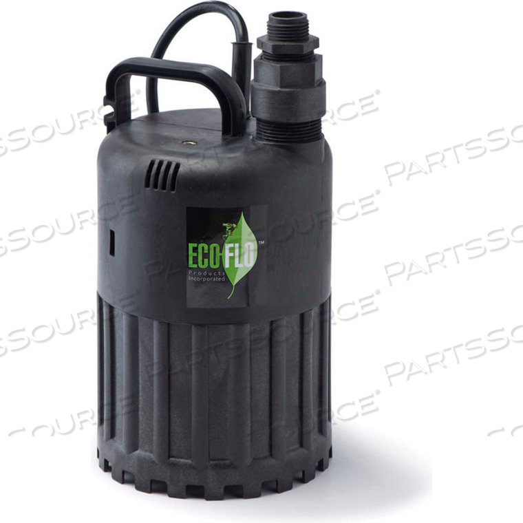 SUBMERSIBLE UTILITY PUMP, MANUAL, 1/3 HP, 2880 GPH by Eco Flo Products Inc SUBMERSIBLE UTILITY PUMP, MANUAL, 1/3 HP, 2880 GPH by Eco Flo Products Inc