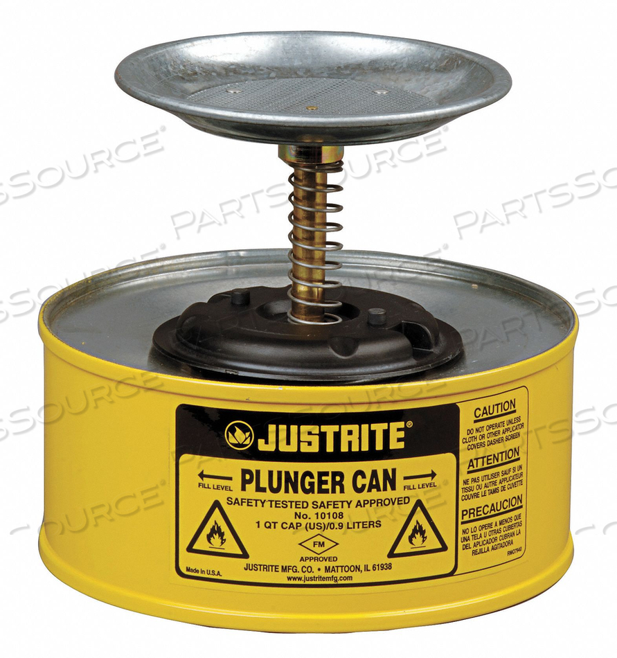 PLUNGER CAN, 1-QUART, YELLOW by Justrite