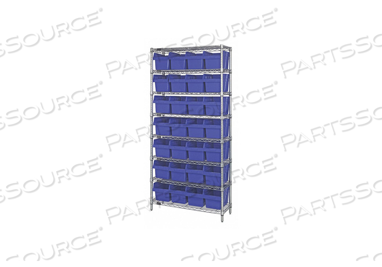 BIN SHELVING OVERALL 36 D BLUE by Quantum Storage Systems BIN SHELVING OVERALL 36 D BLUE by Quantum Storage Systems
