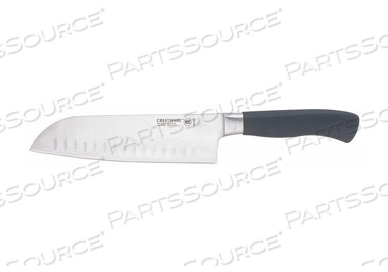 SANTOKU KNIFE STRAIGHT 7 IN L BLACK by Crestware