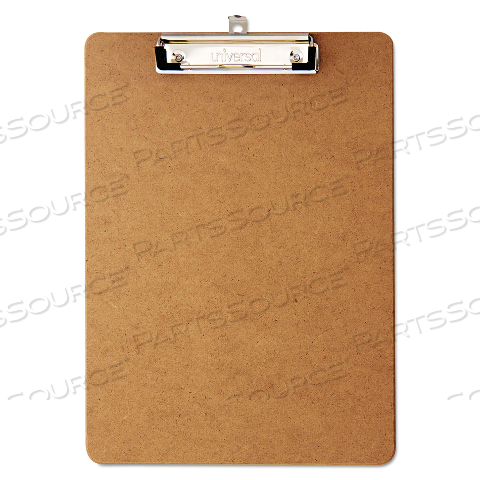 HARDBOARD CLIPBOARD WITH LOW-PROFILE CLIP, 0.5" CLIP CAPACITY, HOLDS 8.5 X 11 SHEETS, BROWN by Universal