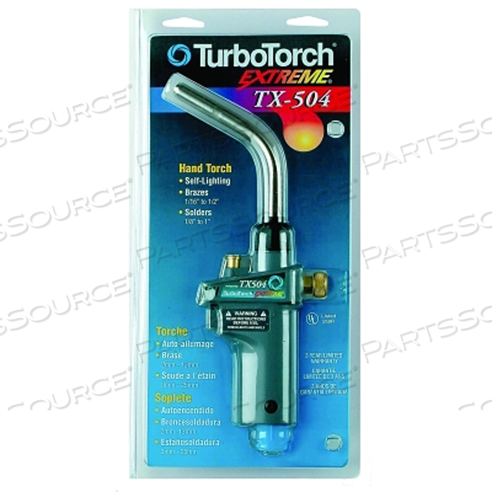 EXTREME TX500 SERIES SELF-IGNITING SWIRL HAND TORCH, TX-504, MAPP/PROPANE, INCLUDES TX-504 TIP by TurboTorch EXTREME TX500 SERIES SELF-IGNITING SWIRL HAND TORCH, TX-504, MAPP/PROPANE, INCLUDES TX-504 TIP by TurboTorch