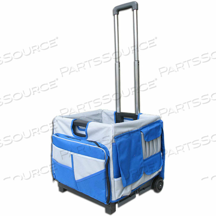 PACK-N-ROLL FOLDING CART - 48 POCKETS - 50 LB. CAPACITY - BLUE 