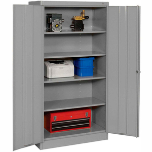 STANDARD STORAGE CABINET, TURN HANDLE, 36"WX18"DX72"H, MEDIUM GRAY, UNASSEMBLED by Tennsco Corp.