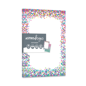 PRE-PRINTED PAPER, 28 LB BOND WEIGHT, 8.5 X 11, CONFETTI, 100/PACK by Astrodesigns