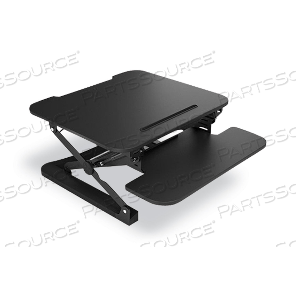 ADJUSTABLE SIT/STAND WORKSTATION RISER, 26.7" X 30.8" X 5.9" TO 19.6", BLACK 