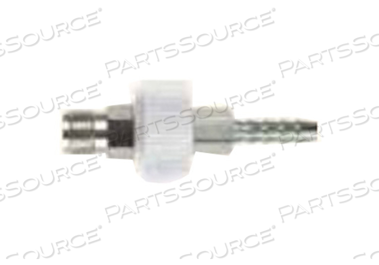 DISS MALE ADAPTER 1/4 IN HOSE BARB WITH KNOB AND CHECK SWIVEL by Precision Medical, Inc. DISS MALE ADAPTER 1/4 IN HOSE BARB WITH KNOB AND CHECK SWIVEL by Precision Medical, Inc.