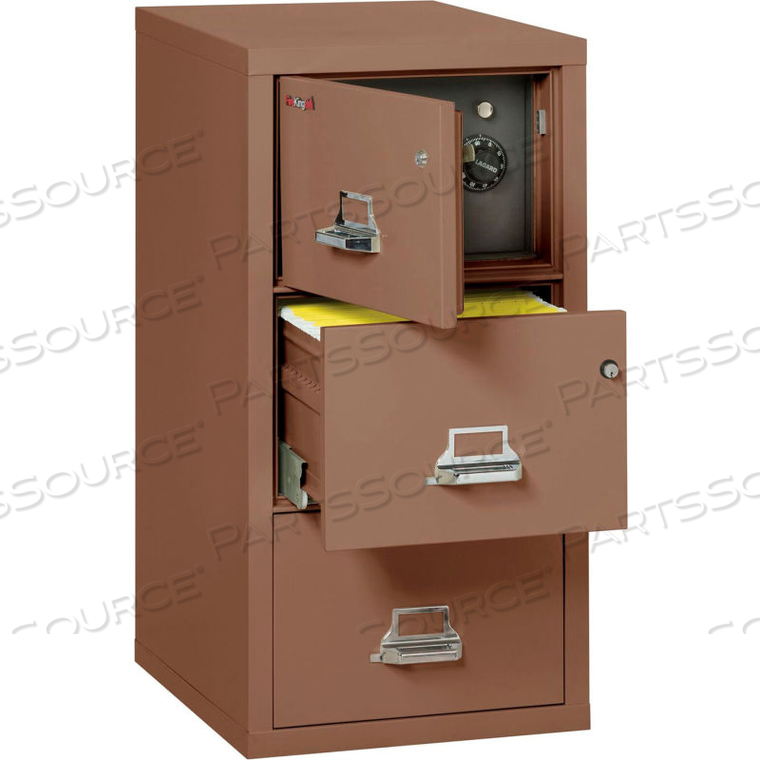 FIREPROOF 3 DRAWER VERTICAL SAFE-IN-FILE LEGAL 20-13/16"WX31-9/16"DX40-1/4"H TAN by Fire King