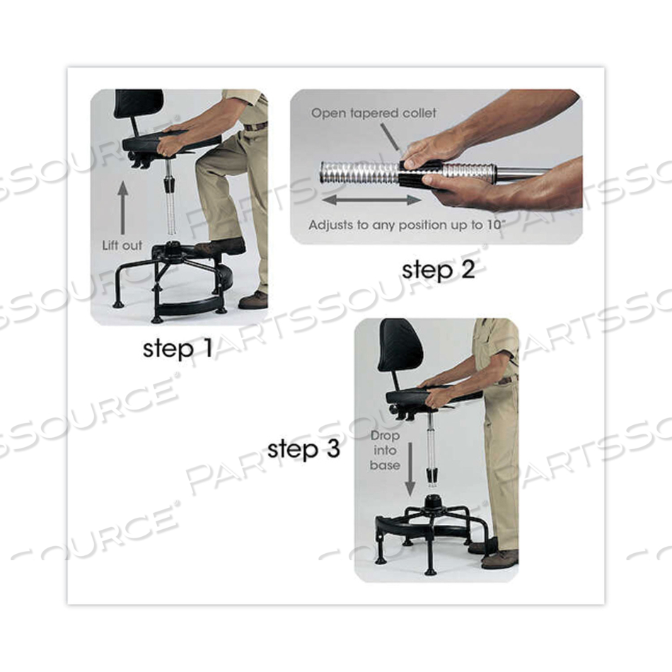 TASK MASTER ECONOMY INDUSTRIAL CHAIR, SUPPORTS UP TO 250 LB, 17" TO 35" SEAT HEIGHT, BLACK by Safco TASK MASTER ECONOMY INDUSTRIAL CHAIR, SUPPORTS UP TO 250 LB, 17" TO 35" SEAT HEIGHT, BLACK by Safco