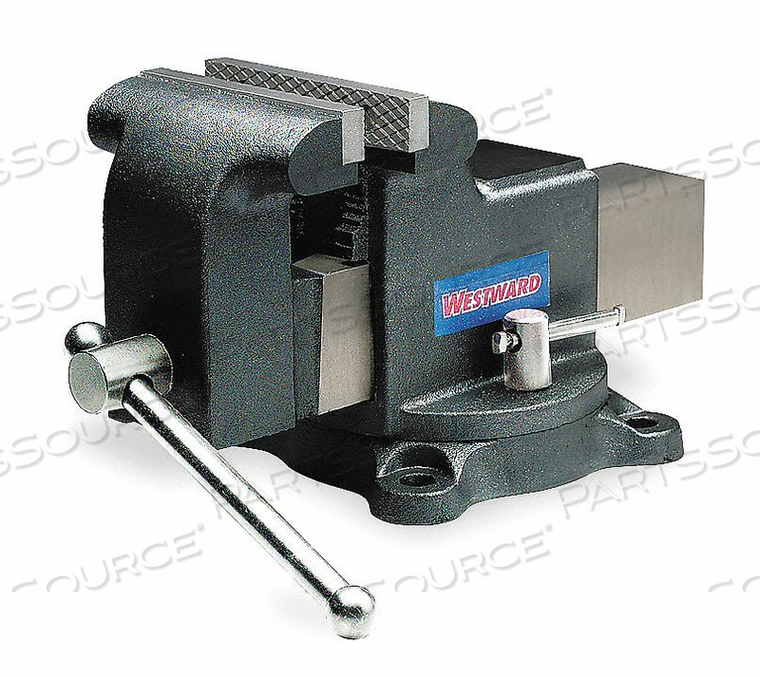 COMBINATION VISE, BODY TENSILE STRENGTH 60,000 PSI, SPINDLE TYPE COVERED, JAW FACE WIDTH 5 IN, JAW OPENING - MAXIMUM 5 IN, THROAT DEPTH 2 1/ by Westward COMBINATION VISE, BODY TENSILE STRENGTH 60,000 PSI, SPINDLE TYPE COVERED, JAW FACE WIDTH 5 IN, JAW OPENING - MAXIMUM 5 IN, THROAT DEPTH 2 1/ by Westward