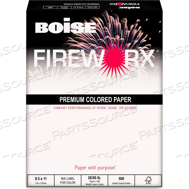 Boise Fireworx Colored Paper 20lb Echo Orchid 8.5 x 11 