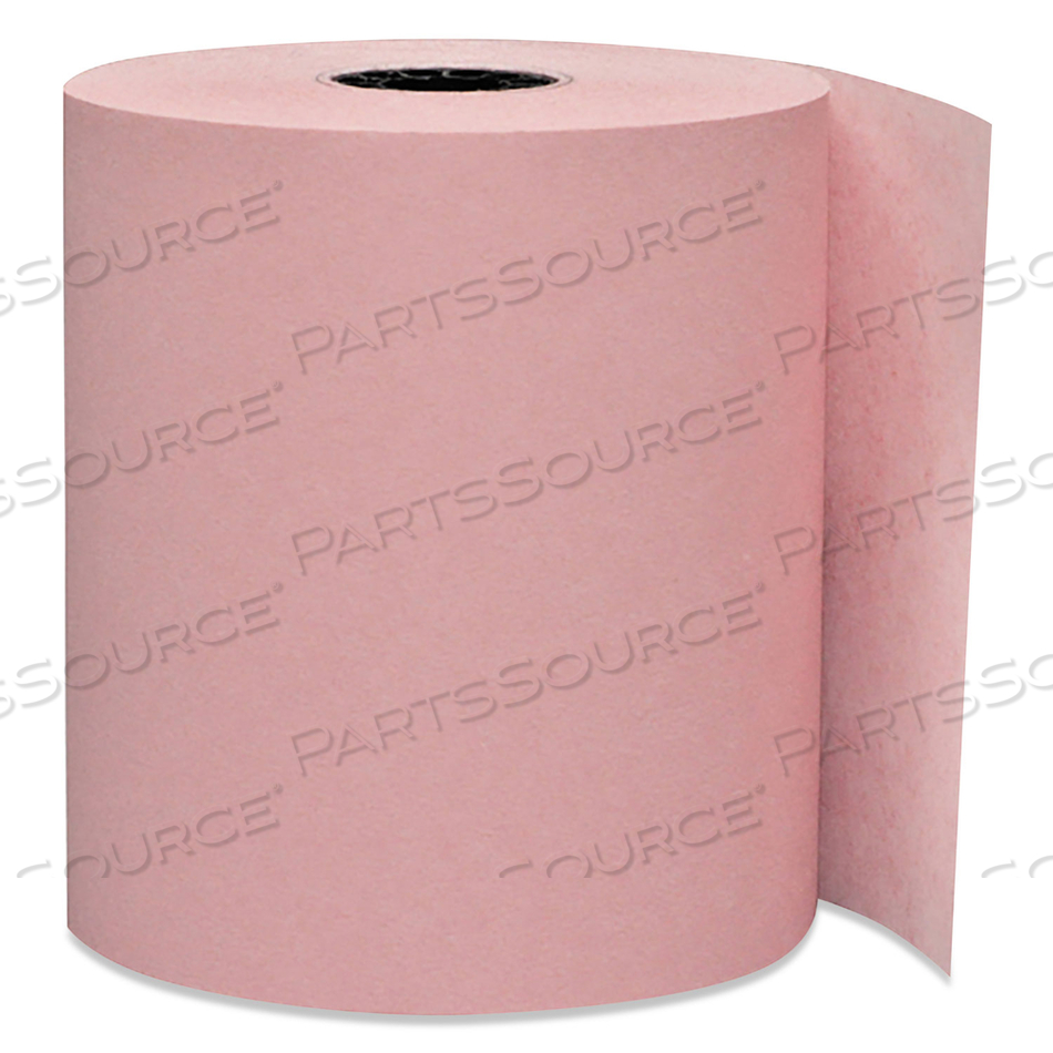 DIRECT THERMAL PRINTING PAPER ROLLS, 0.45" CORE, 3.13" X 230 FT, PINK, 50/CARTON 