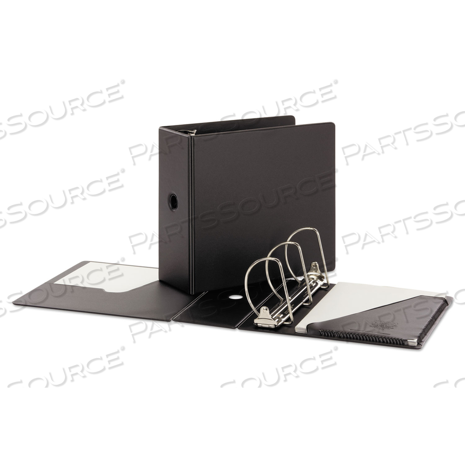 SUPERSTRENGTH LOCKING SLANT-D RING BINDER, 3 RINGS, 5" CAPACITY, 11 X 8.5, BLACK 