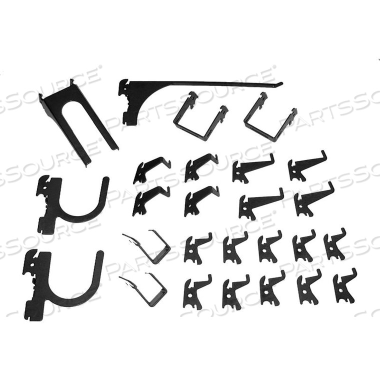 SLOTTED PEGBOARD 26 PC HOOK KIT, BLACK by Wall Control Pegboard