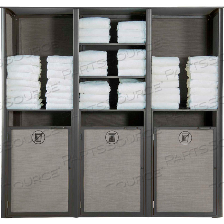 TOWEL VALET - VOLCANIC BLACK - TRIPLE UNIT - SUNSET SERIES 