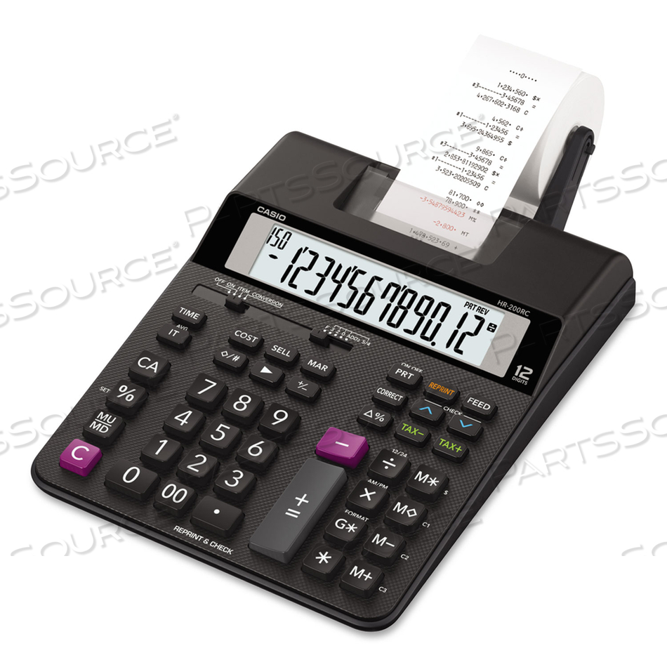 HR200RC PRINTING CALCULATOR, BLACK/RED PRINT, 2.4 LINES/SEC by Casio