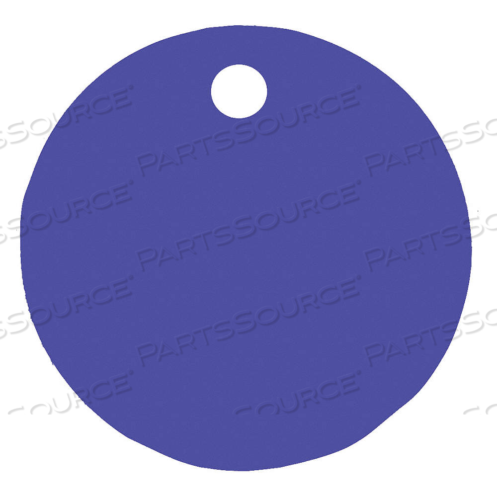 BLANK TAG, ALUMINUM, BLUE, 0.04 IN THICK, ROUND 