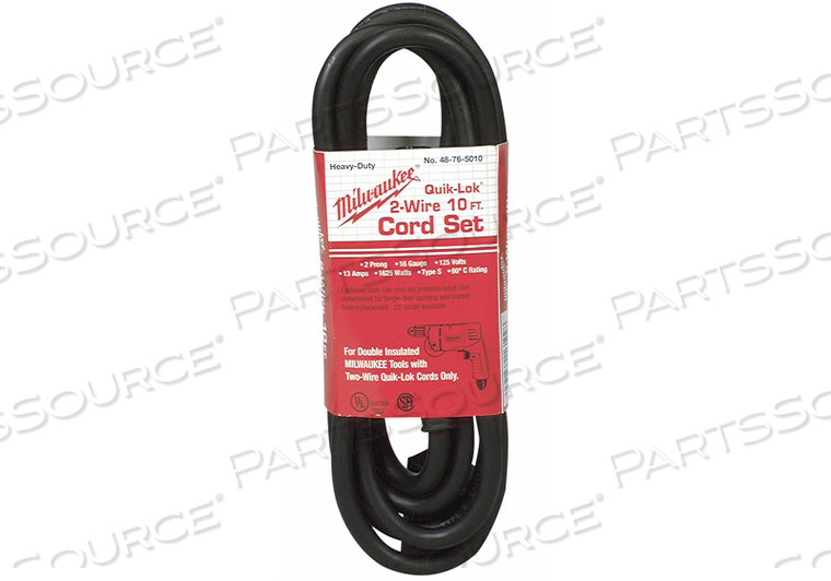 PWR TOOL CORD 1-15P 10 FT. 13A 16/2 125V by Milwaukee Electric Tools