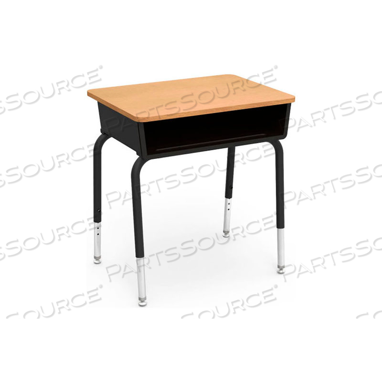 785 OPEN FRONT DESK - MAPLE LAMINATE TOP/BLACK BOOK BOX/BLACK FRAME by Virco Inc