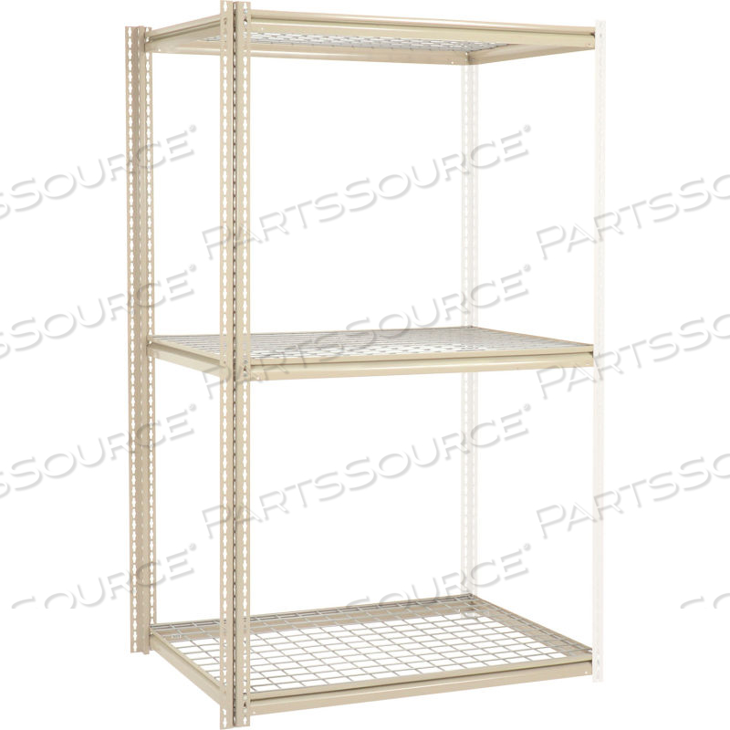 HIGH CAPACITY ADD-ON RACK 48X24X963 LEVELS WIRE DECK 1500 LB PER LEVEL TAN 