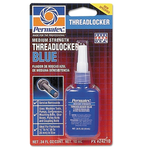 MEDIUM STRENGTH BLUE THREADLOCKER, 10 ML, 1/4 IN TO 3/4 IN THREAD by Permatex