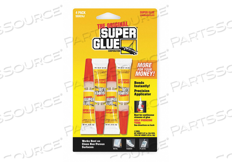 INSTANT ADHESIVE 2G TUBE CLEAR PK4 by Super Glue INSTANT ADHESIVE 2G TUBE CLEAR PK4 by Super Glue