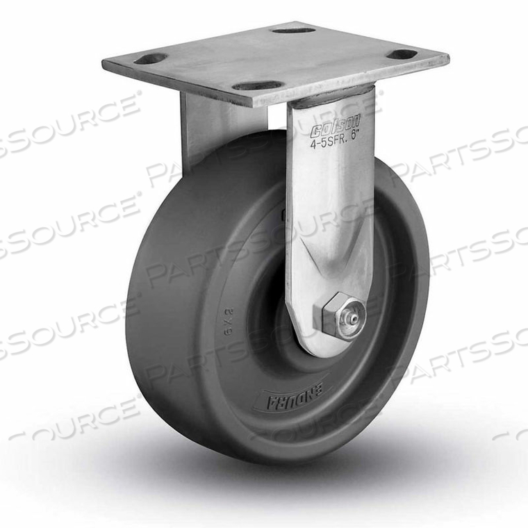 4 SERIES RIGID PLATE CASTER - SOLID ELASTOMER 5" DIA. 1000 LB. CAP. 