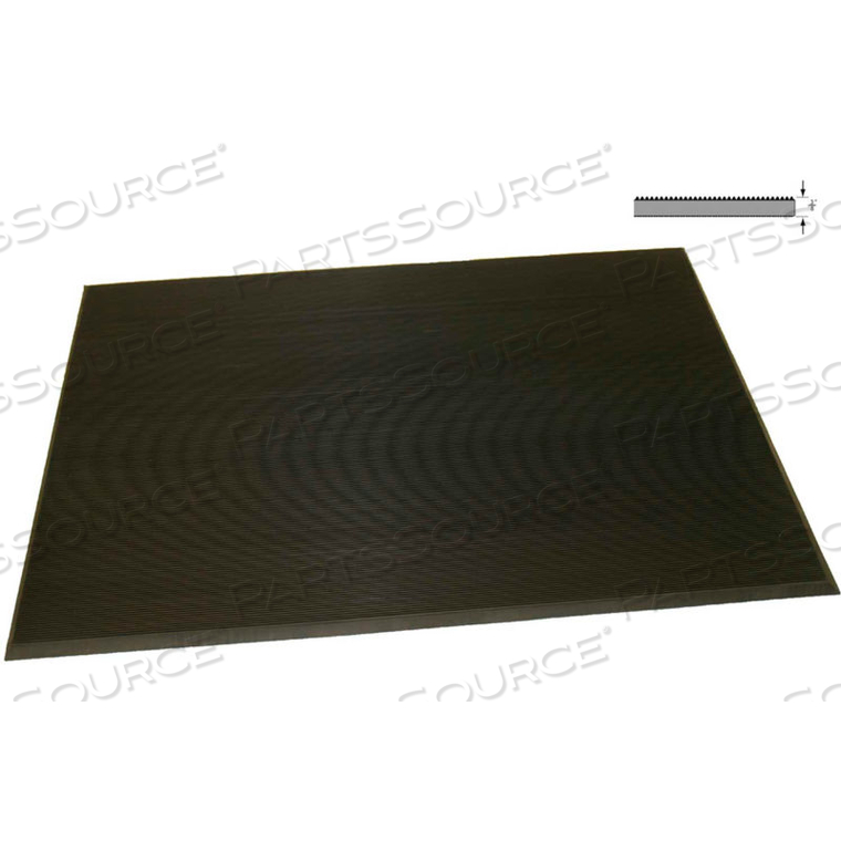 RHINO MAT CORRUGATED SWITCHBOARD MAT 3/8" THICK 3' X UP TO 75' BLACK 