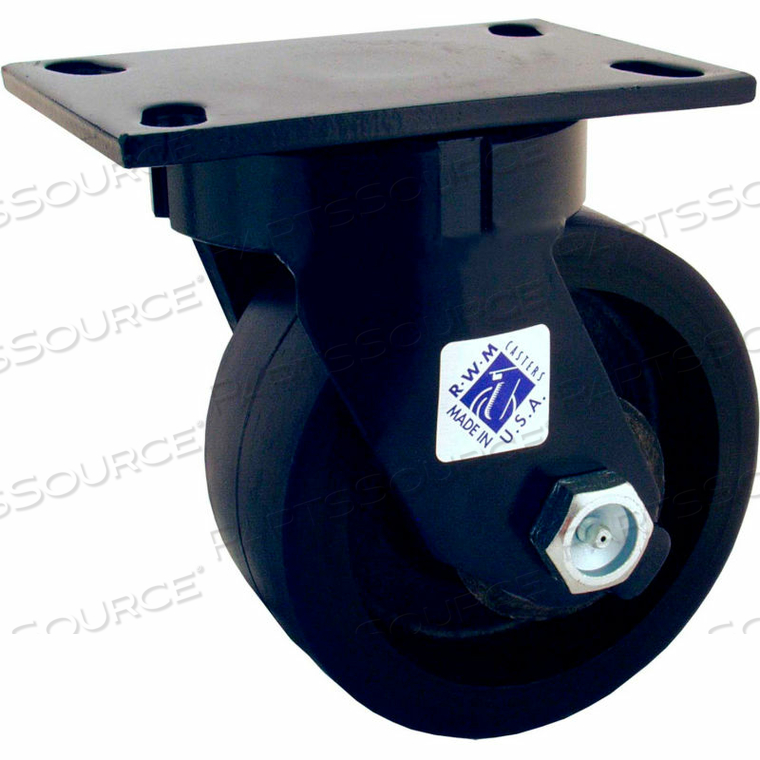 6" URETHANE SWIVEL CASTER ON IRON WHEEL WITH DEMOUNTABLE SWIVEL LOCK 