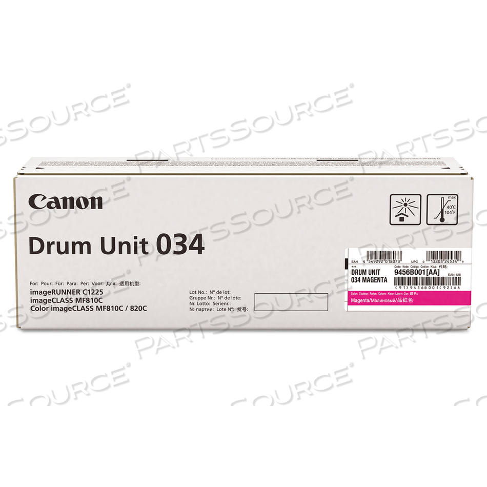 034, MAGENTA, ORIGINAL, DRUM KIT, FOR IMAGECLASS MF810CDN, MF820CDN, IMAGERUNNER C1225, C1225IF by Canon (Consumer Electronics)