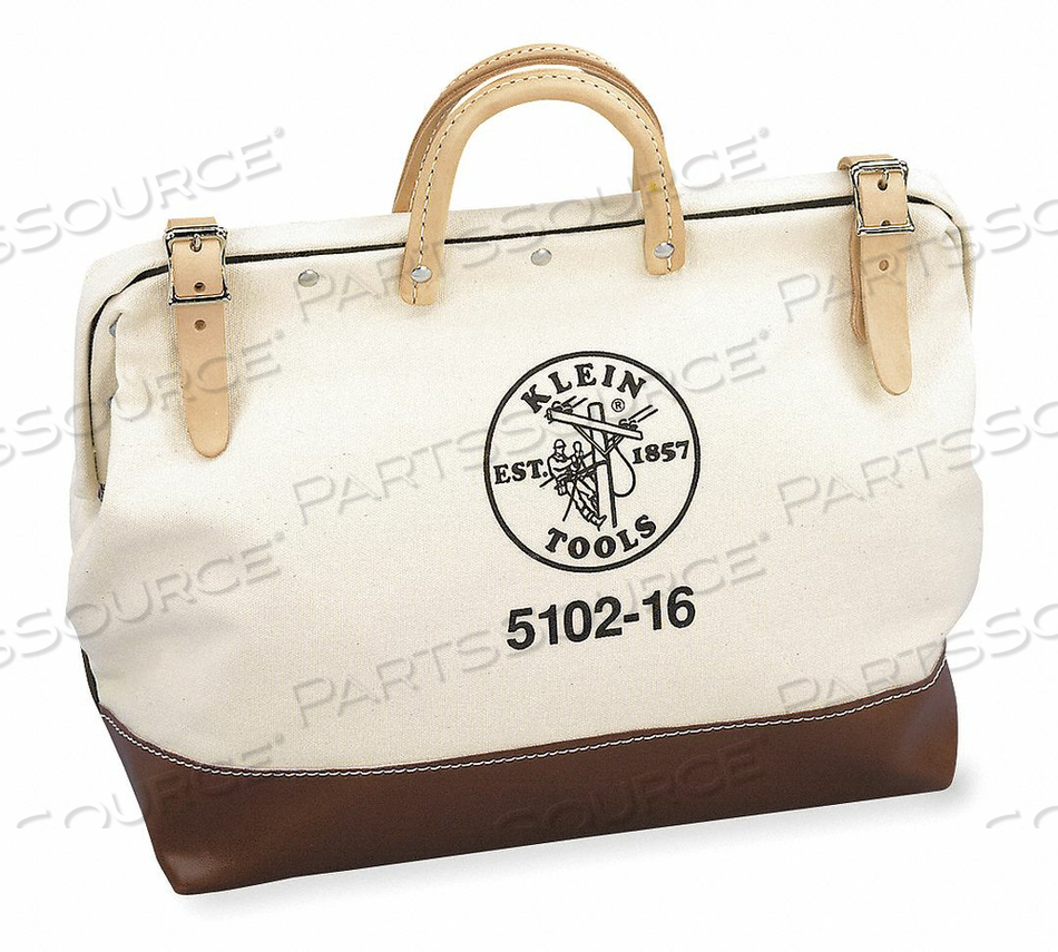 TOOL BAG, CANVAS, W/ VINYL, 16"L X 6"W X 14"D by Klein Tools