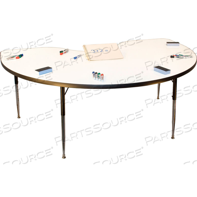 WHITEBOARD ACTIVITY TABLE 48" X 72" KIDNEY, ADA COMPLIANT ADJUSTABLE HEIGHT 