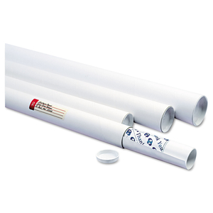 WHITE MAILING TUBES, 36" LONG, 3" DIAMETER, WHITE, 25/CARTON by Quality Park Products