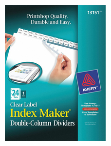 BINDER DIVIDER PRINT-ON LABELS WHITE by Avery