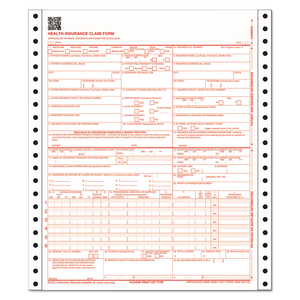 CMS HEALTH INSURANCE CLAIM FORM, THREE-PART CARBONLESS, 9.5 X 11, 100 FORMS TOTAL by Adams