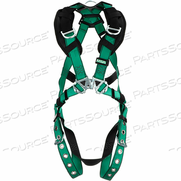 HARNESS, BACK & SHOULDER D-RINGS, TONGUE BUCKLE LEG STRAPS, EXTRA SMALL by MSA Safety Sales, LLC