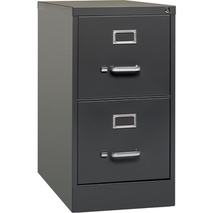 26-1/2" DEEP 2-DRAWER LETTER-SIZE VERTICAL FILE CABINET - CHARCOAL by Hirsh