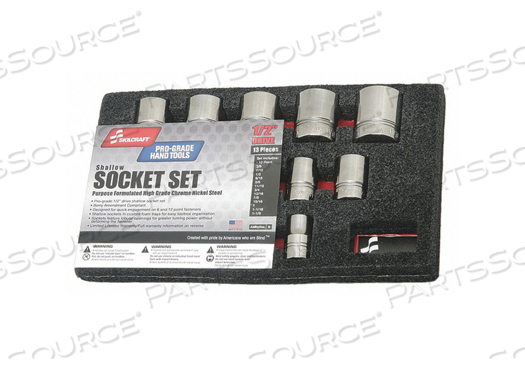 SOCKET SET SAE 3/8 IN DR 13 PC by Ability One SOCKET SET SAE 3/8 IN DR 13 PC by Ability One