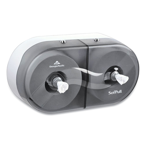 SOFPULL TWIN HIGH-CAPACITY CENTER-PULL DISPENSER, 20.13 X 7 X 10.75, SMOKE by Georgia-Pacific SOFPULL TWIN HIGH-CAPACITY CENTER-PULL DISPENSER, 20.13 X 7 X 10.75, SMOKE by Georgia-Pacific