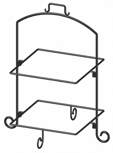 SQUARE PLATE STAND BLK IRON 2 TIER 13IN by ITI