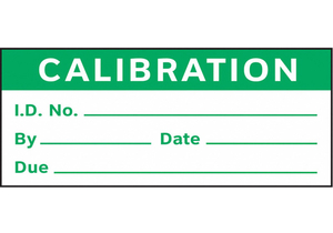 CALIBRATION LABEL ENG GREEN/WHITE PK350 by Strance, Inc.