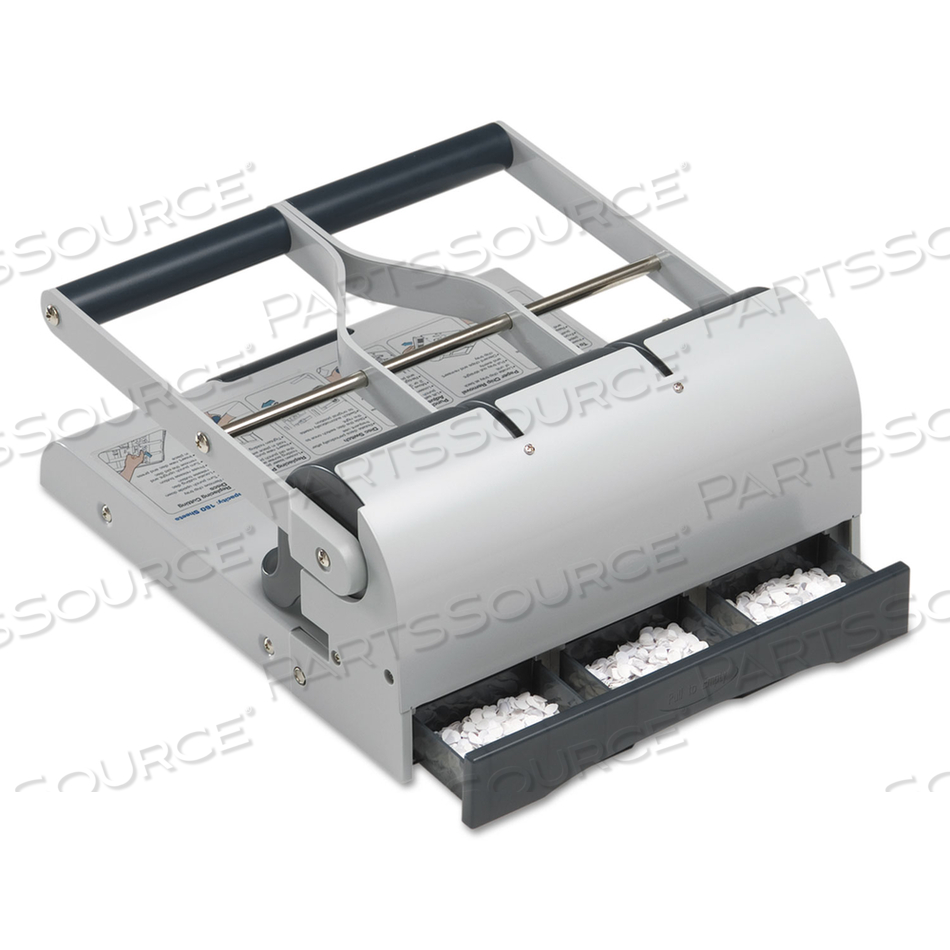 160-SHEET ANTIMICROBIAL PROTECTED HIGH-CAPACITY ADJUSTABLE PUNCH, TWO- TO THREE-HOLE, 9/32" HOLES, PUTTY/GRAY by Swingline GBC